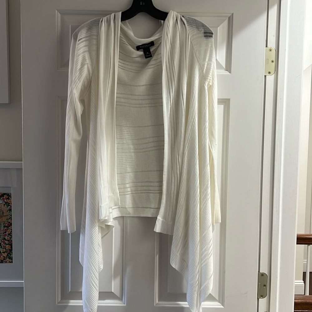 WHBM white duster size M